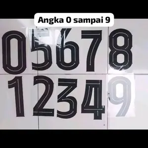 DTF / Sablon Setrika Nomor Punggung Jersey (warna hitam)