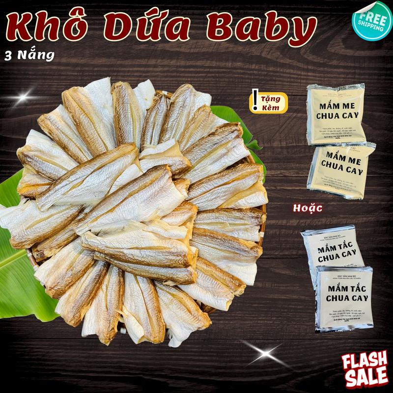  Khô Cá Dứa Baby - Tặng Mắm Me hoặc Mắm Tắc - Khô 3 Nắng Nguyên Con Vị Mặn Ăn Cơm - Có Nạc Mỡ Thịt Dày Dai Thơm - Vựa Khô Nhà Gà Food 
