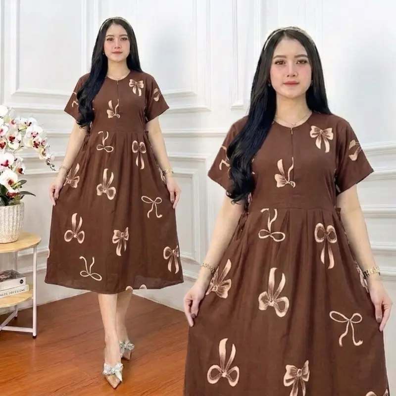 Daster Chibi Rayon Motif Pitaloka Lengan Pendek Busui Bumil Resleting Depan Ld 110 Daster Motif Terbaru Kekinian Dress Harian Wanita Lengan Pendek Murah