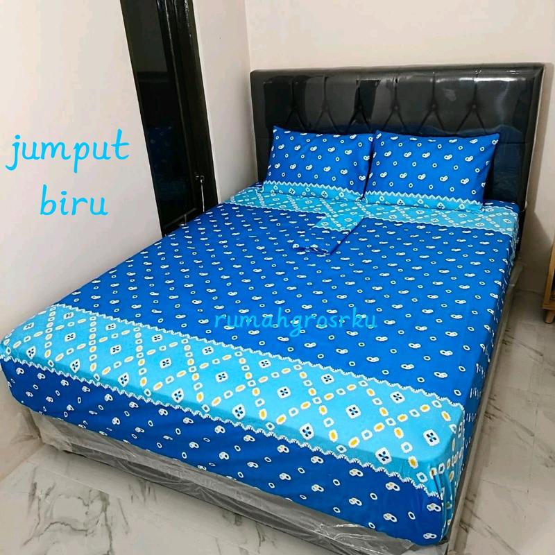 SPREI DOBEL KARET ANTI GESER UKURAN KOMPLIT SPREI MOTIF JUMPUTAN SOLO//SPREI JUMPUTAN BEST SELLER/SPREI BATIK JADUL 2