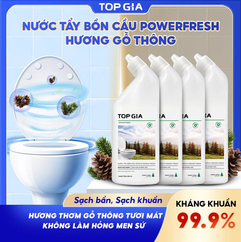 [NHIỀU PHÂN LOẠI] Nước Tẩy Bồn Cầu TOPGIA Sạch Bẩn, Sạch Khuẩn - Tẩy Sạch Mạnh Mẽ & Nhanh Chóng - An Toàn Cho Lớp Men - Mùi Hương Gỗ Thông - Đậm Đặc & Tiết Kiệm Chất Tẩy Rửa Toilet Nhà Vệ Sinh Dung tích 500ml - Topgiaclean
