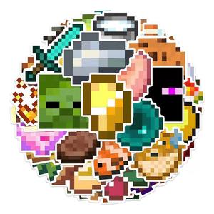 Diario de Arte de Píxeles de Minecraft, 50 Hojas de Pegatinas DIY, Calcomanías Impermeables para Teléfono iPad, Accesorios para Juegos Móviles de Moda