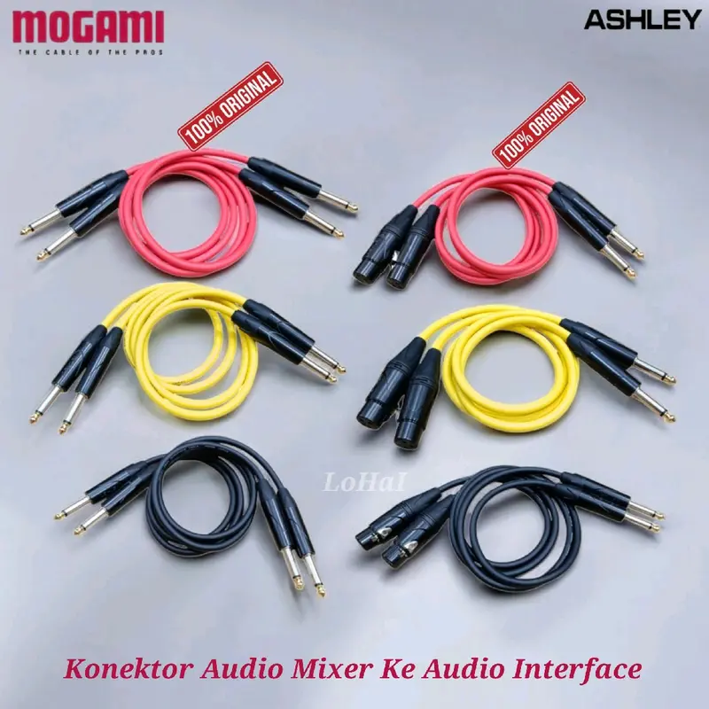 Kabel XLR F Akai to Akai Left Right Mono 50cm/75cm (Konektor Audio Mixer ke Soundcard) 75CM Mogami Made in Japan Original 0