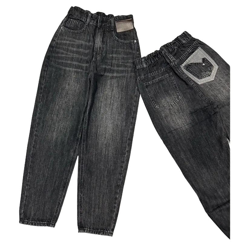   Có bigsize   3489  Quần Baggy Jeans Nữ QC Túi Kiểu Không Co Dãn Màu Đen Tiêu Pants Women 