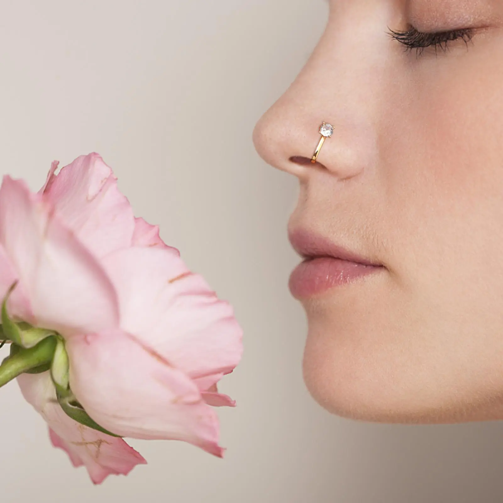 Mini Nose Stud Ring Women Piering Nose Ring Clip Small Stud Rock Accessories Ear Hop Small Bone