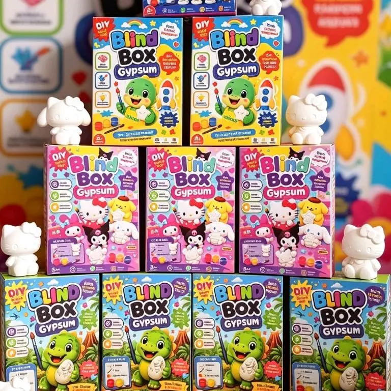 20pcs Blind Box Gypsum Painting Aneka Bentuk Lucu