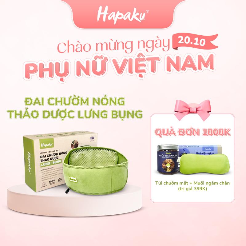 (MUA 1 TẶNG 2 ĐƠN 1000K) Đai Chườm Nóng Thảo Dược Lưng Bụng Hapaku - Bản Làm Nóng Bằng Điện - Giảm Đau Bụng Kinh, Thoát Vị Đĩa Điệm, Thư Giãn & Lưu Thông Khí Huyết