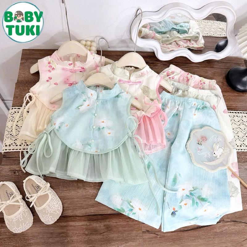 Sét yếm bé gái đẹp xỉu sz 10-30kg sét đồ bé gái yếm+quần chất tơ lụa