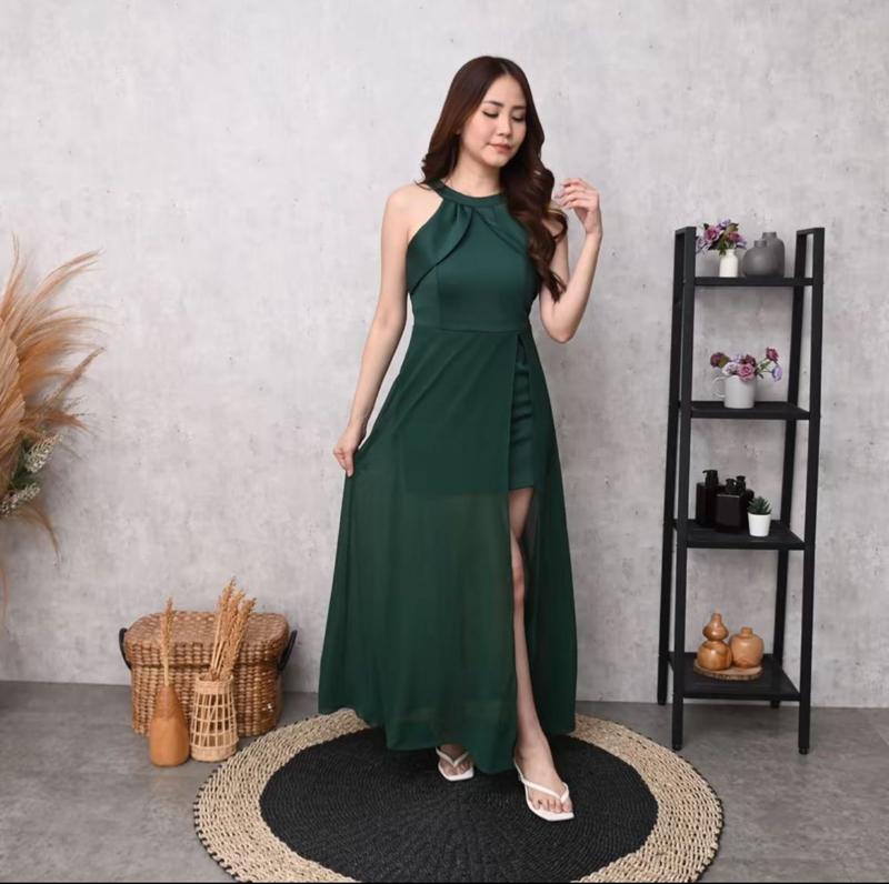Product Introduction of Dress pesta 106095 / LONGDRES HEAVENY ANASTASIA HELTER NECK EKOR PANJANG formal 7