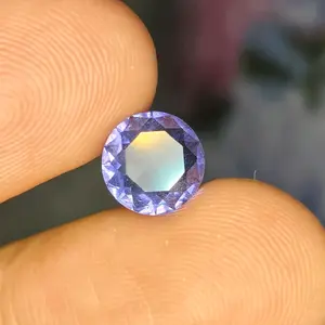 Natural Amethyst 2.25crt Top Clean Kristal Top Color Luster Ajiib Batu Amethyst Alami 8x8x4.5mm Cocok untuk Koleksi atau Perhiasan