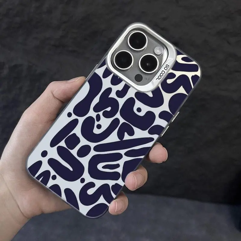 【COD】 Alphabet pattern Premium Matte Hard Casing iPhone 16 pro max 16 plus 15 Pro Max 15 Plus 11 Pro Max 7 Plus 12 Pro Max 13 Pro 14 8 Plus XR XS 14 Pro XS Max 13 Pro Max 11 Pro 12 Pro 14 Pro Max 14 Plus case 1