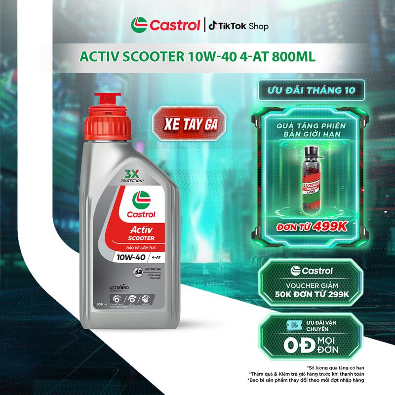 Dầu nhớt xe tay ga Castrol ACTIV SCOOTER 10W-40 4-AT 0.8L
