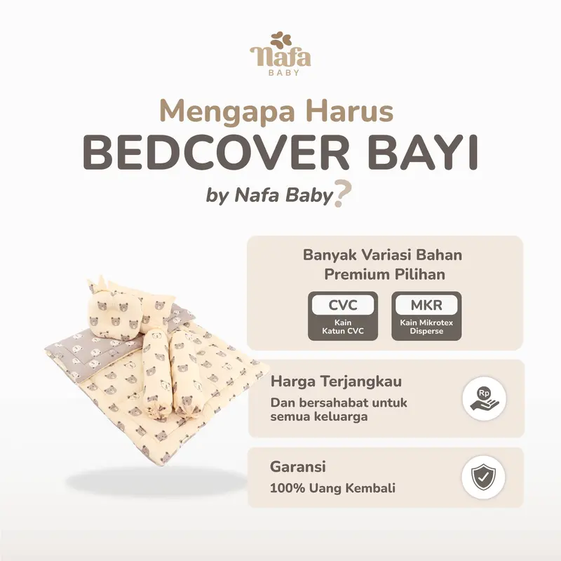 BEDCOVER NEWBORN BABY / Bantal GULING BAYI SET ALL MOTIF SARUNG LEPAS PASANG Katun 5