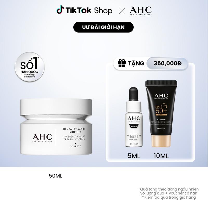 Kem dưỡng kiêm mặt nạ ngủ mờ nám sáng da PROSHOT GLUTA-CTIVATION BRIGHT 3 AHC 50ML [4]