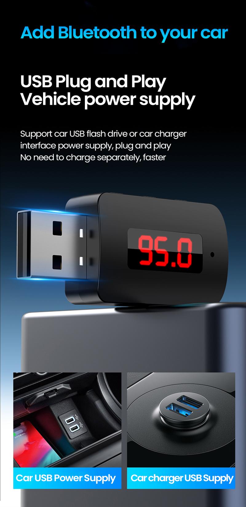 Product Introduction of Bộ Chuyển Đổi AUX trên ô tô Bluetooth không dây, Bộ Thu Âm Thanh BT5.4, Máy phát FM trên ô tô, Bộ Chuyển Đổi âm thanh âm Nhạc 13