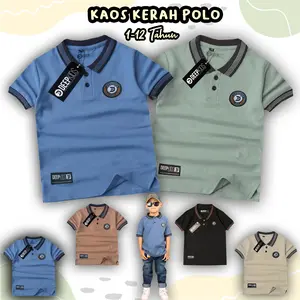 DEEPKIDS Baju Kaos Polo Kerah Anak Laki Laki Umur Bahan Cotton CVC 24s Premium Untuk Anak Usia 1 2 3 4 5 6 7 8 9 10 11 12 Tahun