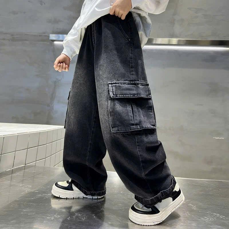  Quần Ông Xuông Túi Hộp Bé Trai - Quần Bò Dài Mềm Co Giãn - Phong Cách Boy Phố - Quần Jean Ống Xuồng 