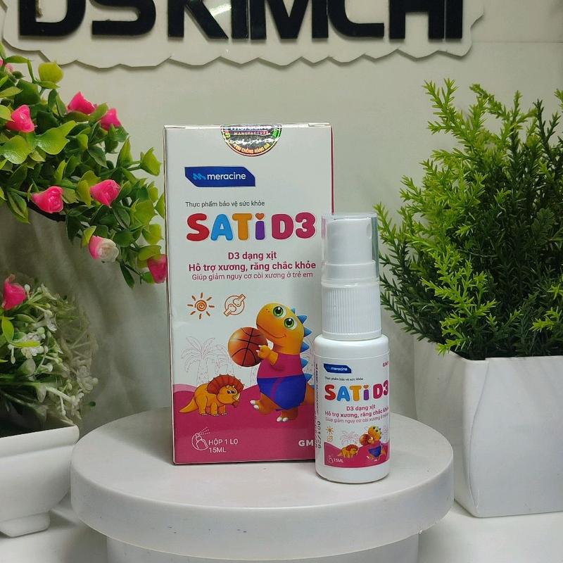 SATI D3 dạng xịt, hỗ trợ xương , răng chắc khỏe, giúp giảm nguy cơ còi xương ở trẻ em