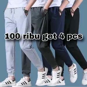 PROMO GUNCANG TIKTOKSHOP!! 100RIBU DAPAT 4PCS CELANA JOGERPANTS UNISEX PRIA WANITA CELANA TRAINNING PANJANG RESLETING PREMIUM SIZE LENGKAP M L XL XXL