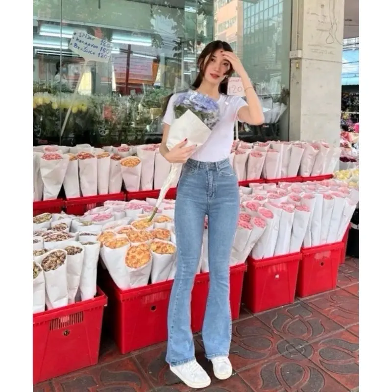 High Waist Jeans Streach Wanita Cutbray || Korean Style Straight Loose Cutbray Wanita Premium || Cutbray Jeans Wanita Bahan Melar Celana Panjang 6