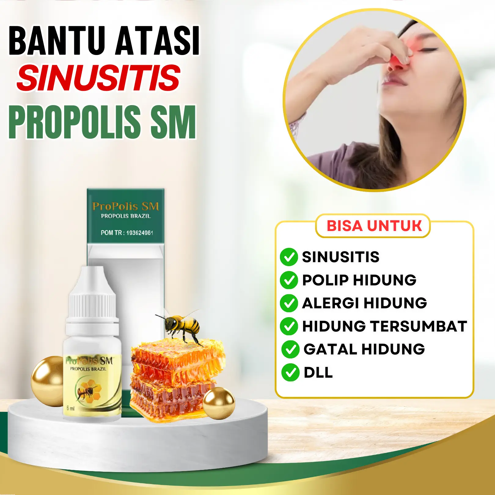Propolis SM 6ml - Obat Hidung Tersumbat dan Sinusitis
