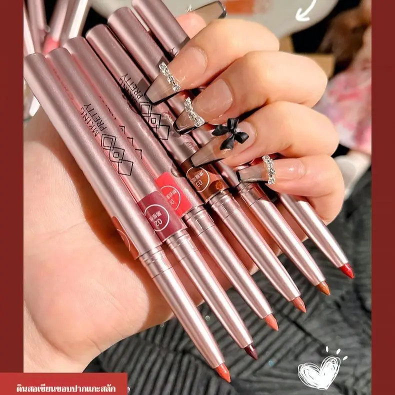 Rotating lip liner lipstick pen waterproof long-lasting matte female liner lip pencil makeup