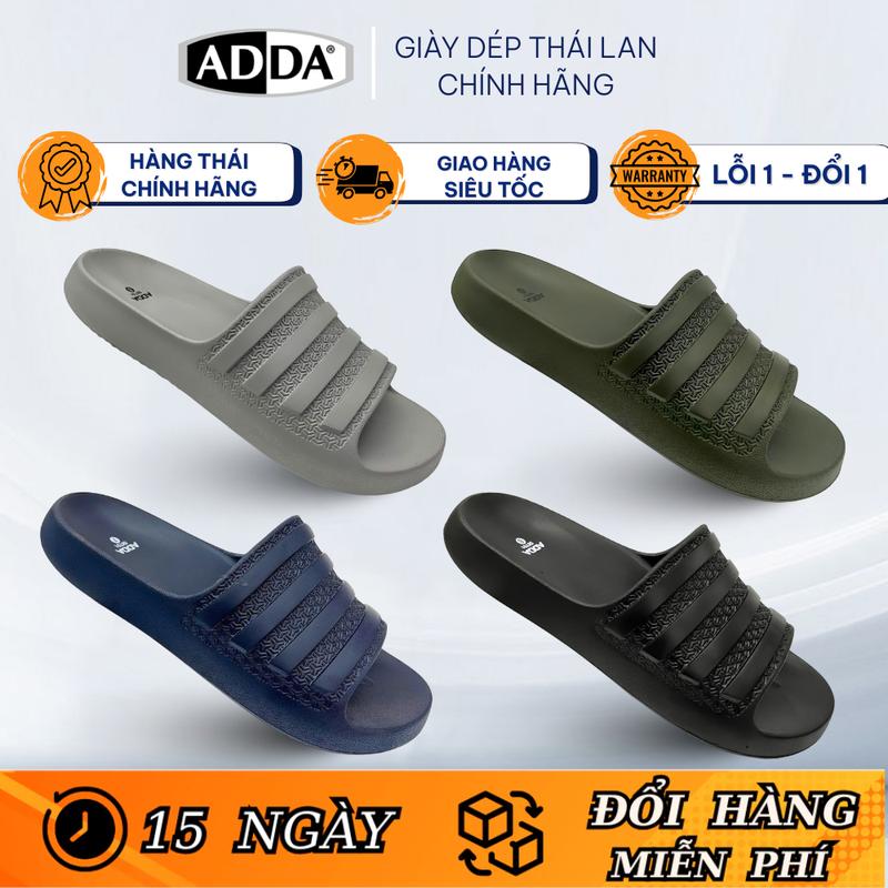 Dép Nam Đúc Nguyên Khối Thái Lan ADDA 58T01 Quai Ngang Đi mưa Slipper DéP