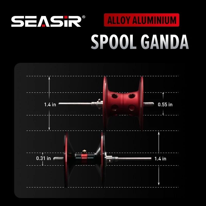 SEASIR Salminus Reel BC Baitcasting Pancing, 12kg Max Drag, 8:1 Rasio Gigi, Spool Aluminium, Bantalan Ceramic 11+1BB, Gagang Serat Karbon, Saltwater SW Air Laut Casting Roda