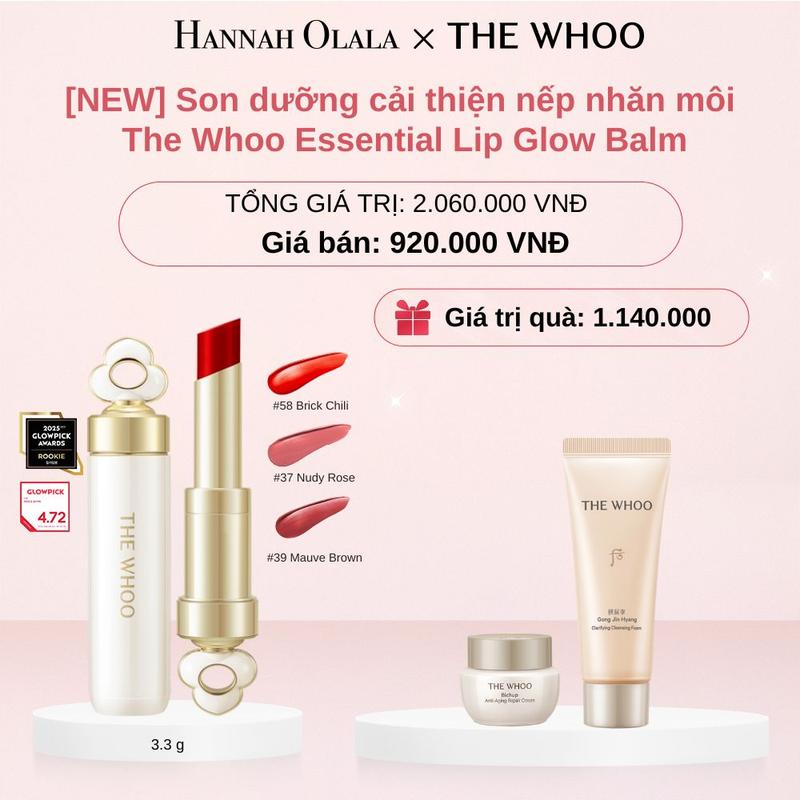 THE WHOO x HANNAH - Son dưỡng cải thiện nếp nhăn môi THE WHOO Essential Lip Glow Balm GIÁ GỐC 2,060K CHỈ CÒN 828K