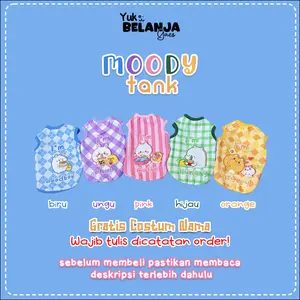[𝗕𝗜𝗦𝗔 𝗖𝗢𝗦𝗧𝗨𝗠 𝗡𝗔𝗠𝗔] Baju Kucing Bahan Poliester Moody Tank Series / Baju Kucing anjing kelinci / Size XS-XXL / Yuk Belanja Gaes!
