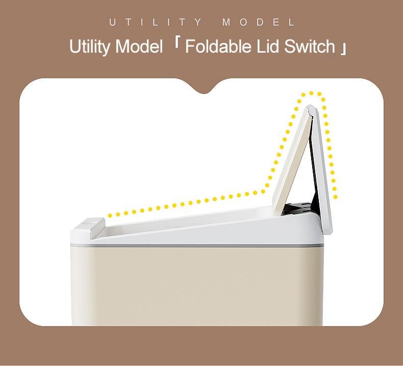 Product Introduction of 17L household smart induction trash can for kitchen, bedroom, bathroom, electric, fully automatic lid opening, induction kick 5