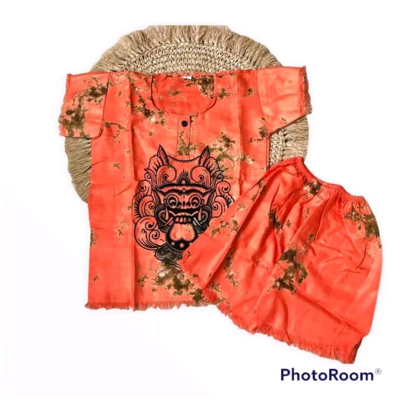 setelan baju barong bali anak / usia 7-9 tahun size XL / lengan pendek fashion anak 3