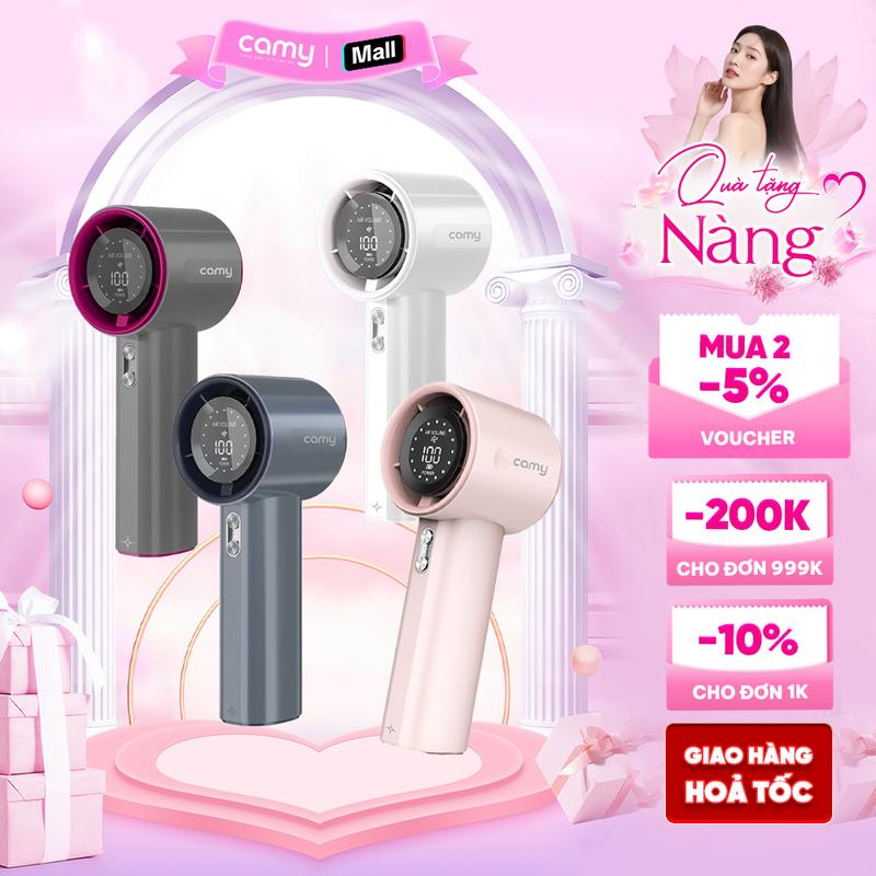 Quạt cầm tay tích điện Camy Super Turbo Fan, quạt mini 100 tốc độ gió màn hình led bảo hành 6 tháng