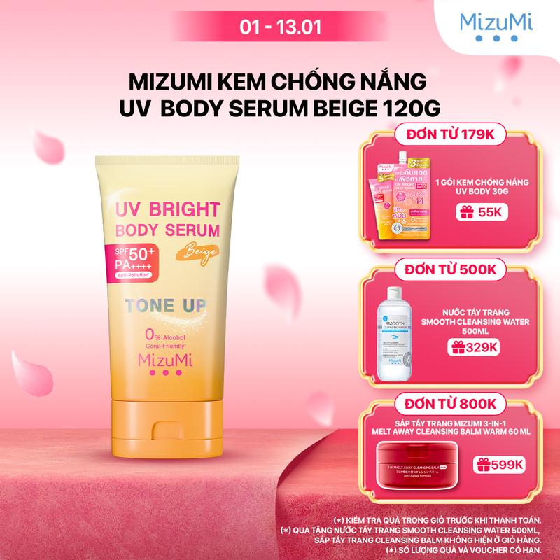   MUA 1 TẶNG 1  Kem chống nắng MizuMi UV Body Serum Tone Up Beige  Lilac 120g 