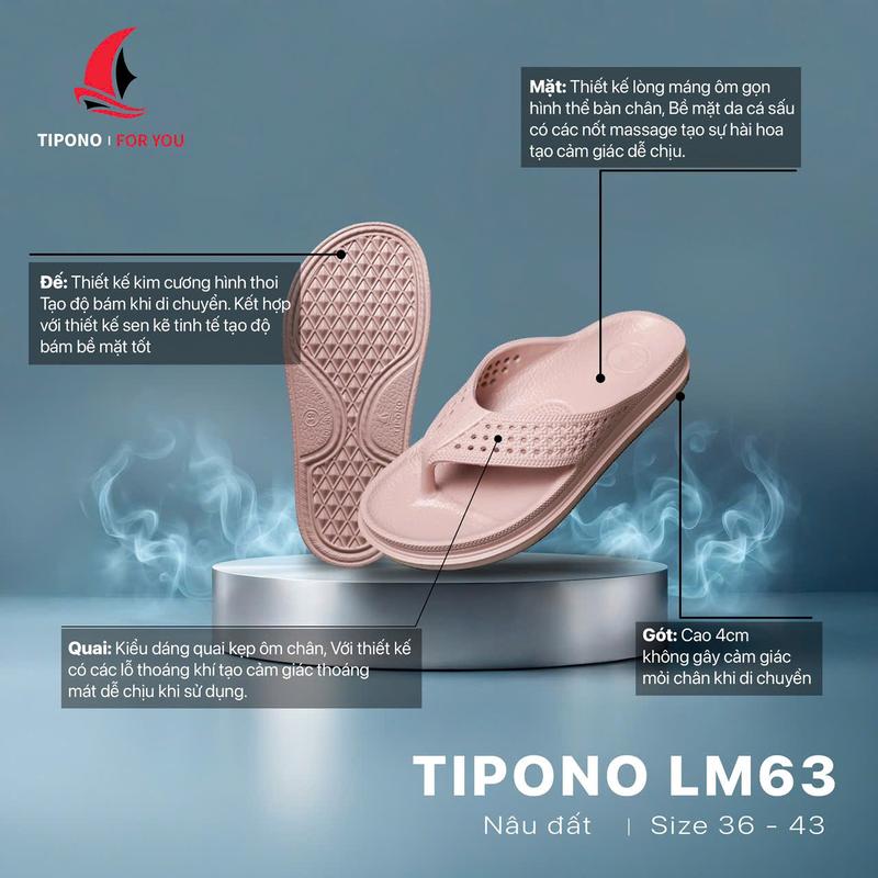  Dép Xỏ Ngón TIPONO LM63 Nam Nữ Đế Chống Trơn Trượt Size 36-44 DéP Thời Trang Hiện Đại Chất Liệu EVA Mềm Mại 