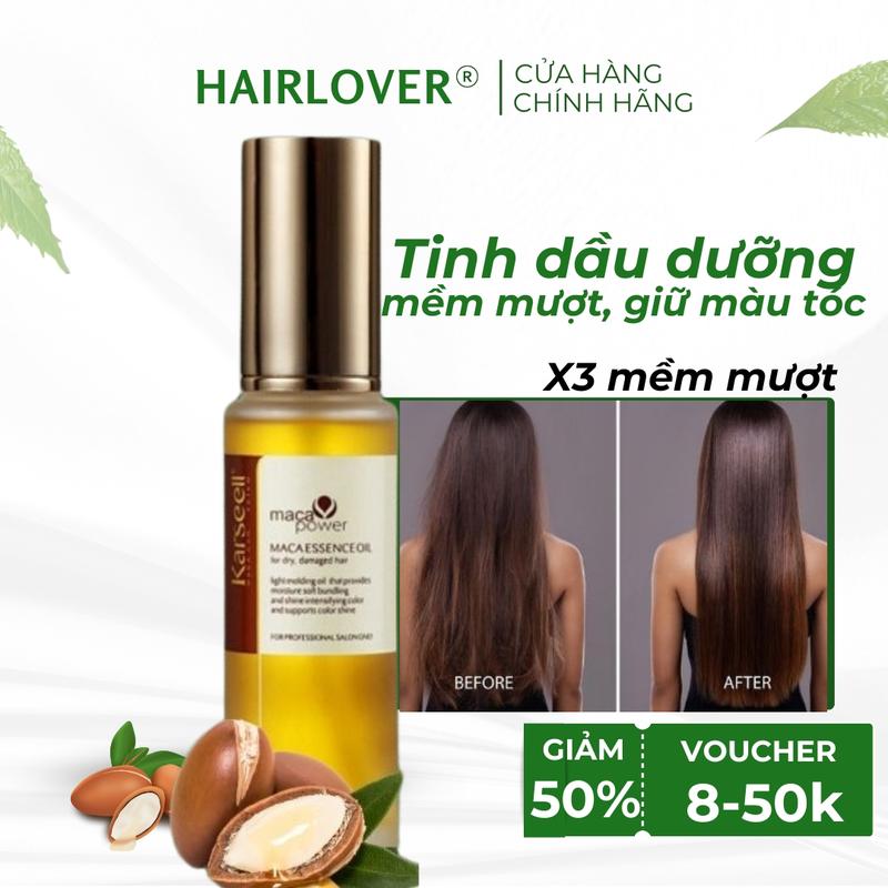 Dầu dưỡng tóc khô xơ thơm lâu phục hồi tóc uốn nhuộm vào nếp serum chăm sóc tóc bóng mượt Karseell Macca Oil chuẩn Salon chính hãng Italy