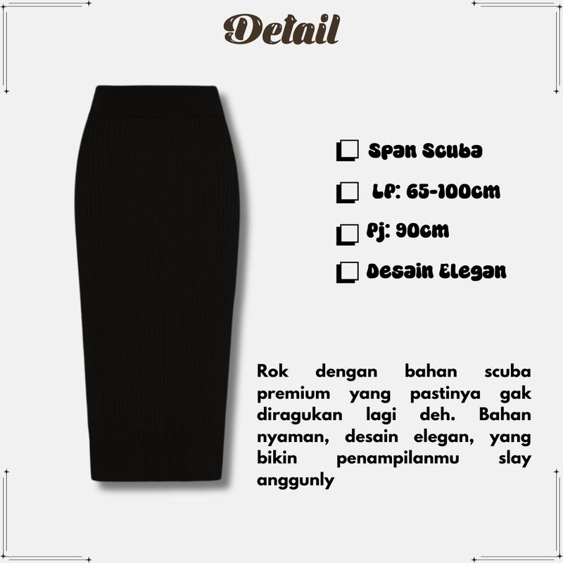 One Set Wanita Kekinian Terbaru Ribbon Blouse Hits + Rok Span Hitam + Jilbab Bella Square |RD077| 5
