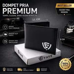 (FAVE) Dompet Lipat Pria Logo Free Box Distro Quality