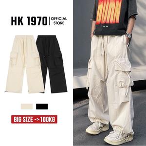 Quần Ống Rộng Nam Nữ Có Dây Rút Unisex, Quần Túi Hộp Vải Dù Phong Cách Hiphop Đường Phố Q130 Nam Menswear Pants Đen Trắng