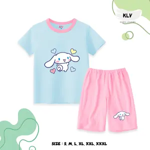 Setelan Kaos Anak Motif Cinnam0n Lengan Pendek