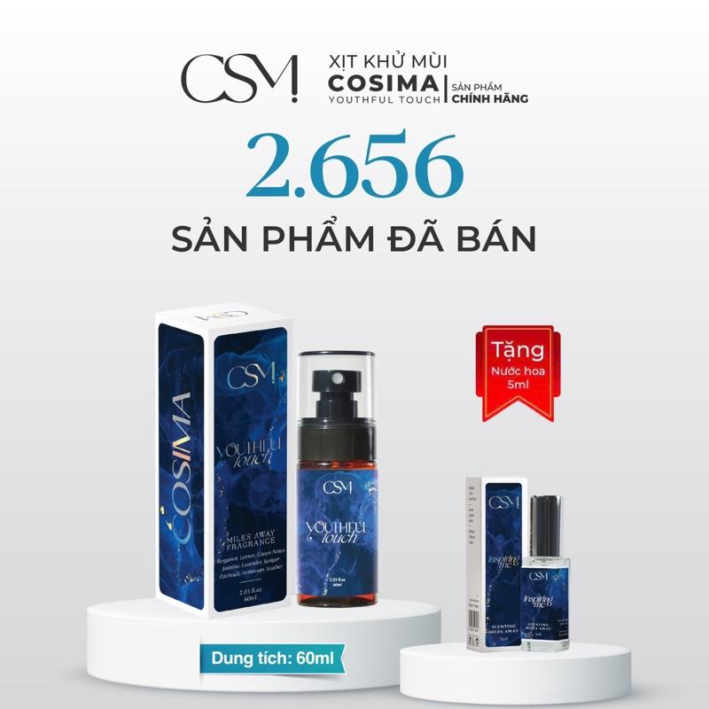 COSIMA Xịt Khử Mùi Cao Cấp Màu Xanh 60ml Hỗ Trợ Khử Mùi Hôi Nách & Chân Dưỡng Trắng Da Hương Thơm Nước Hoa Tặng Nước Hoa 5ml