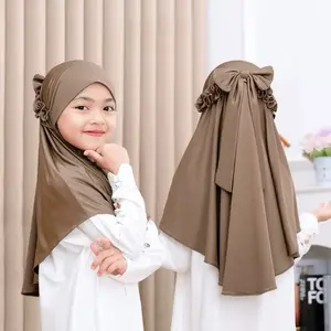 Jilbab anak kerudung Instan BERGO RICIS Anak Pita Jersey 5-9thn Muslim Wanita