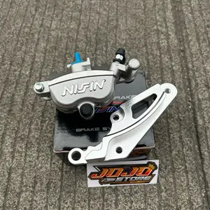 ￼PAKET KALIPER 2P NISSIN SAMURAI Kiri PLUS BREKET KALIPER CNC UKURAN DISC 220mm&260mm untuk motor BEAT, VARIO 125, SCOOPY, SPACY BEAT - motorcycle