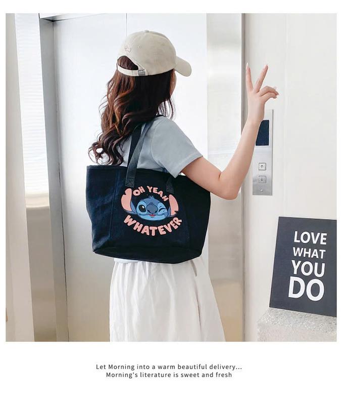 Túi Đeo Vai, Túi Tote Vải Canvas Đi Làm Đi Học Đi Chơi ,Túi Xách Đeo Vai Nữ, Túi Form To - KT 39x25x15cm 6