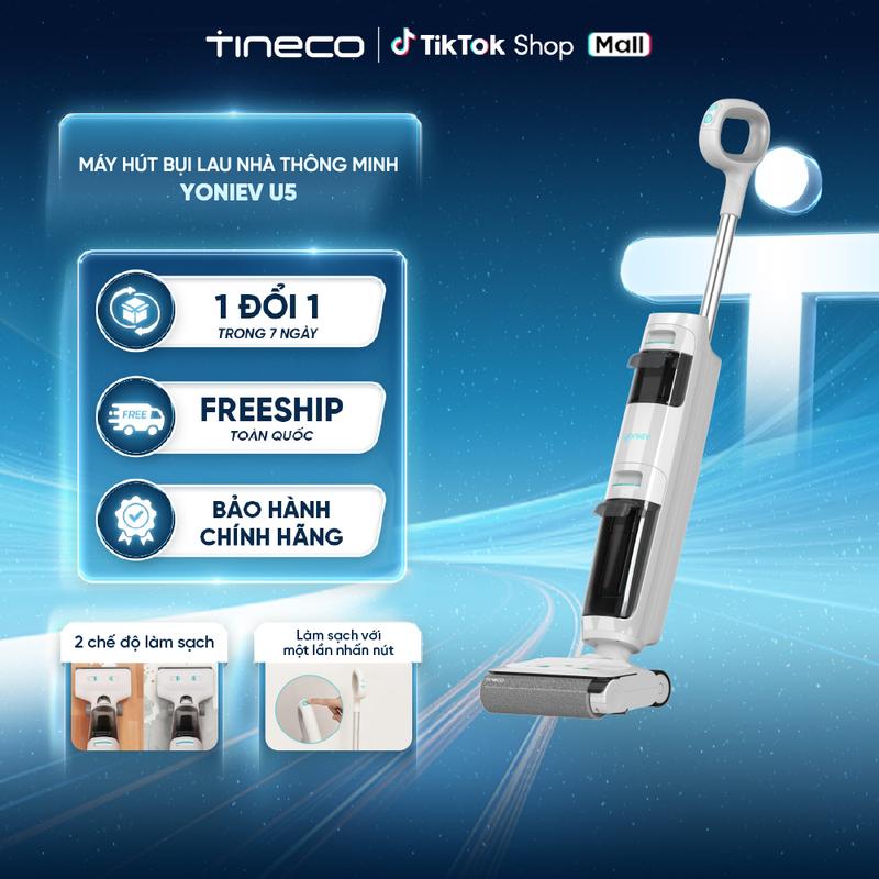 Máy hút bụi lau sàn thông minh Yoniev U5 - Làm sạch góc cạnh tăng cường - Tự làm sạch con lăn - BH 12 Tháng