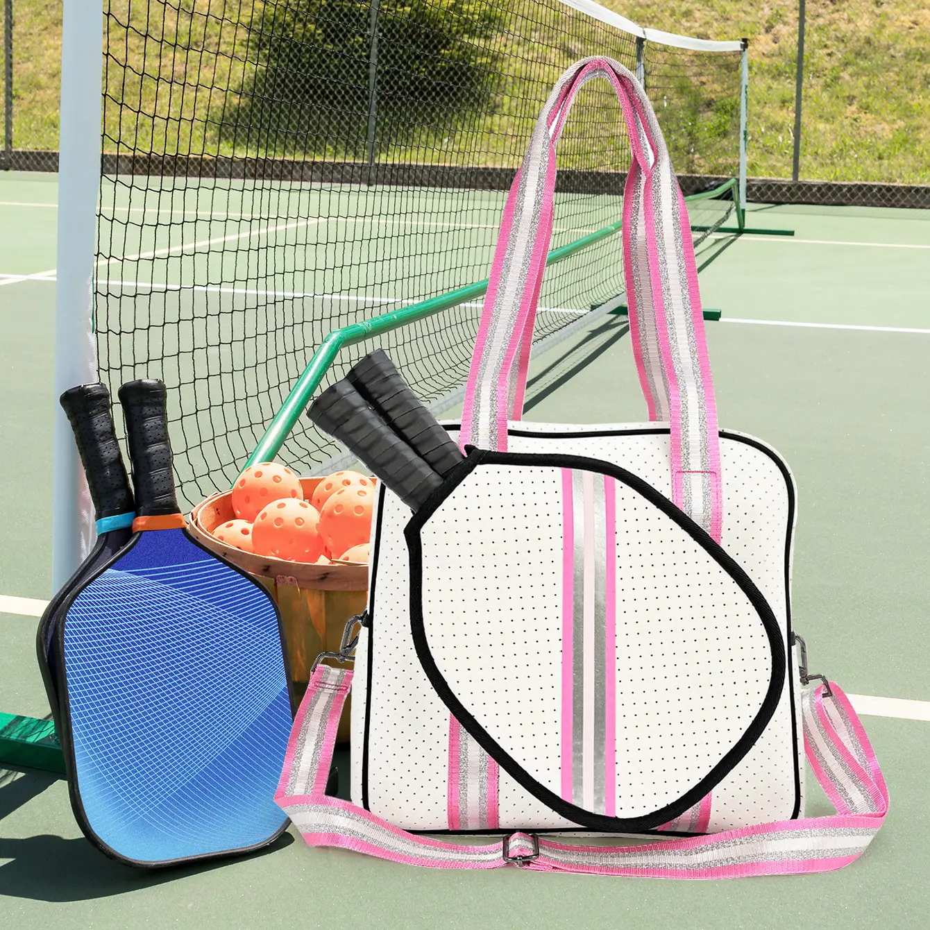 Túi Pickleball, Chất Liệu Cao Su Tổng Hợp, Không Thấm Nước, Túi Thể Thao, Có Dung Tích Lớn, Nhẹ, Dây Đeo Vai Có Thể Điều Chỉnh Túi Đeo Chéo, Thích Hợp Cho Chơi Tennis, Túi Du Lịch, Túi Xách Bag Nhung Da Nam Balo