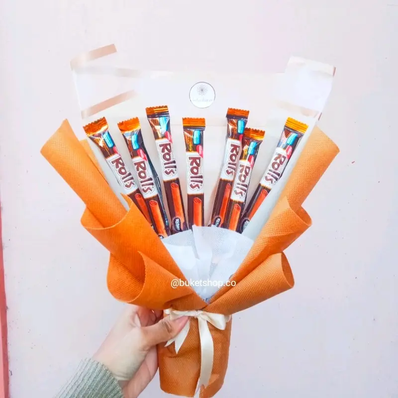Buket Snack Warna Random Murah Wisuda Anak Hadiah Kertas - Ukuran 15-20 cm - Food, Cookies 3