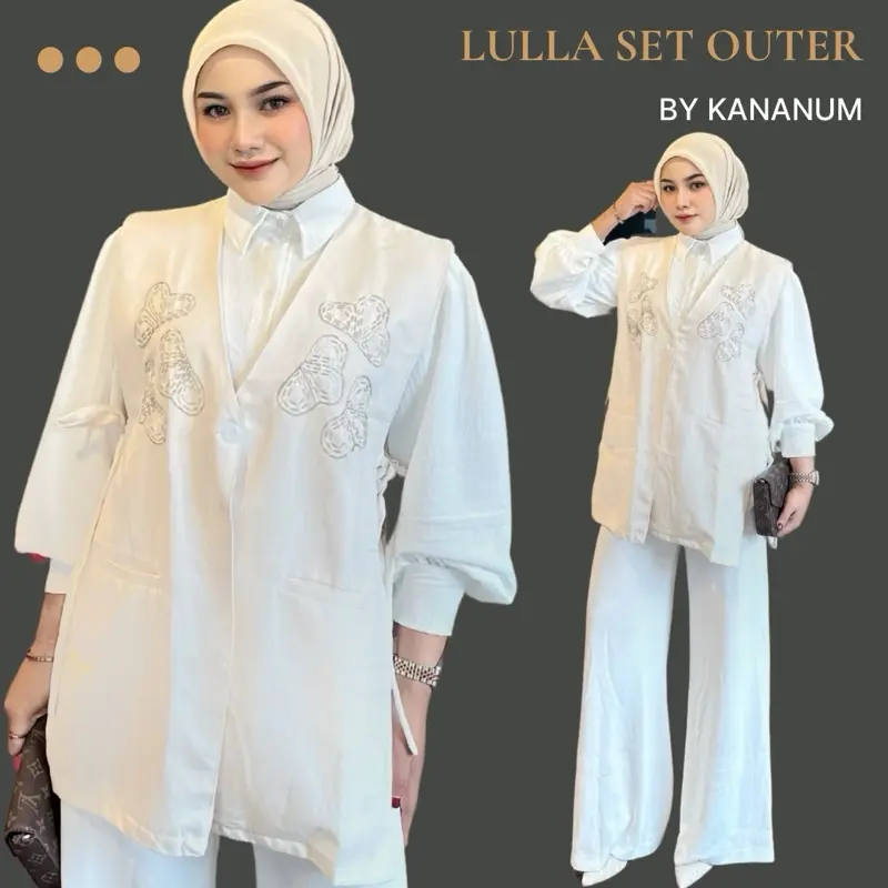 Lulla set outer by kananum 2in1 vest + inner ( terpisah ) bahan katun tencel 0