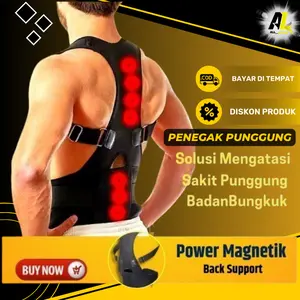 Penegak Punggung Posture Corrector Power Magnetik Back Support Korset Atasi Sakit Punggung & Bungkuk