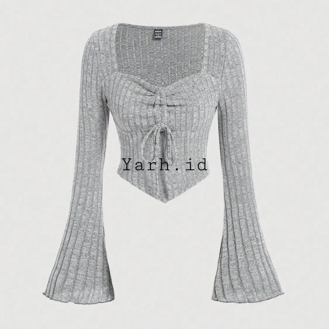 Top Ruflle Ribbed Atasan Wanita